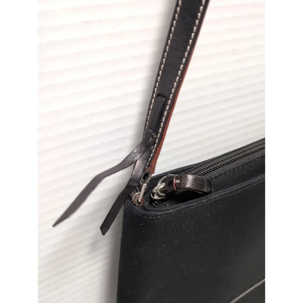 KATE SPADE BLACK CANVAS LEATHER PURSE BAG NEW YORK Beautiful - Picture 3 of 16